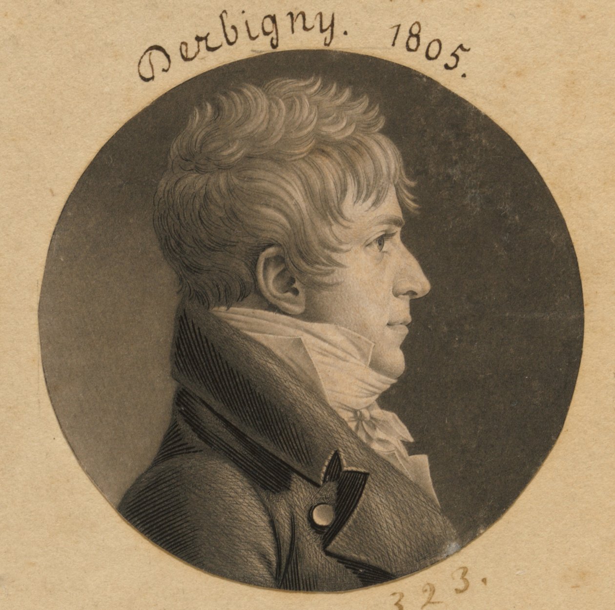 Pierre Auguste Charles Bourguignon Derbigny autorstwa Charles Balthazar Julien Févret de Saint-Mémin