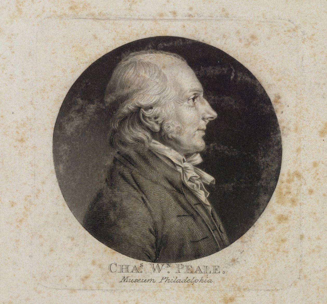 Portret Charlesa W. Peale .a autorstwa Charles Balthazar Julien Févret de Saint Mémin
