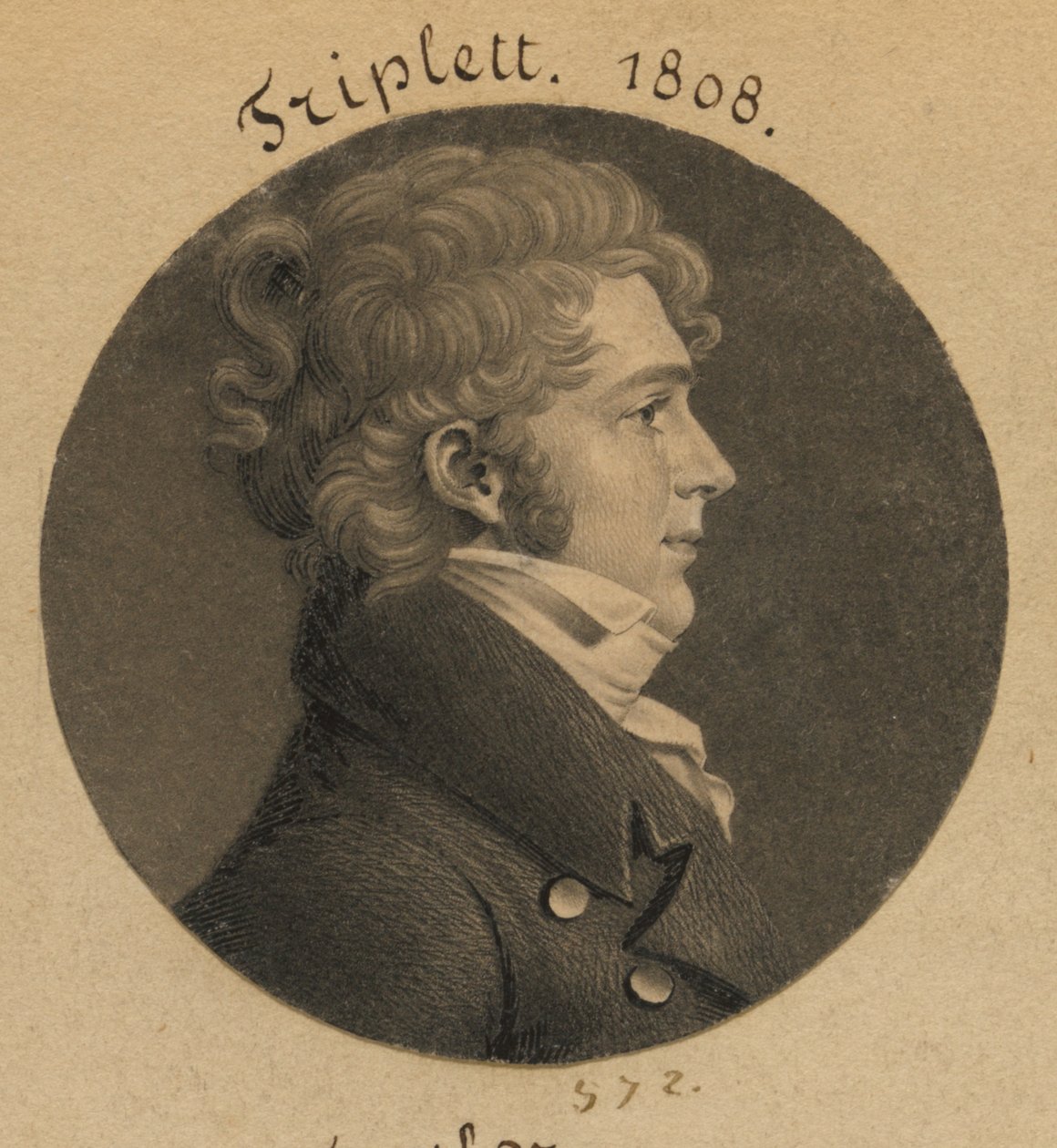 Być może Danile Triplett lub J. N. Luckett autorstwa Charles Balthazar Julien Févret de Saint-Mémin