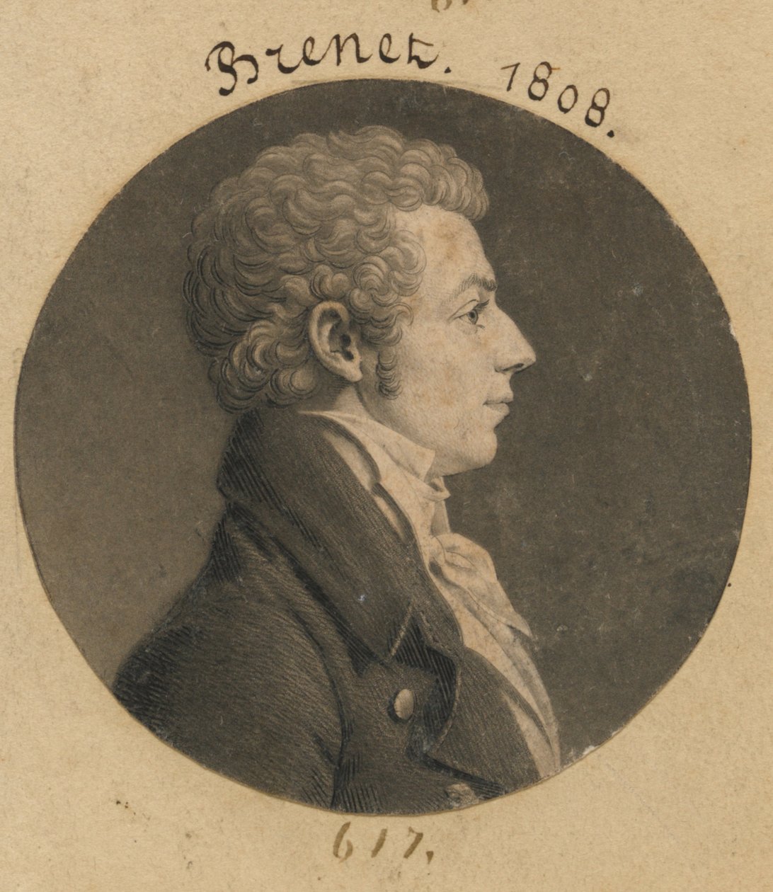 Prawdopodobnie Henry Brunet autorstwa Charles Balthazar Julien Févret de Saint-Mémin