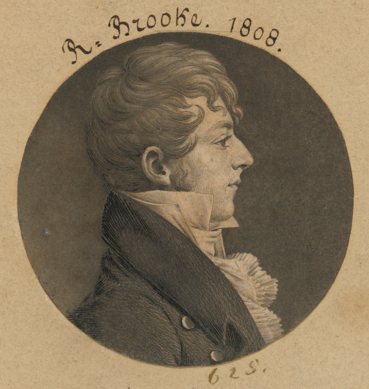 Richard Brooke autorstwa Charles Balthazar Julien Févret de Saint-Mémin
