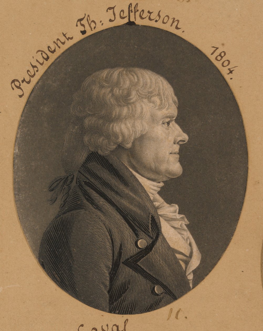 Thomas Jefferson autorstwa Charles Balthazar Julien Févret de Saint-Mémin