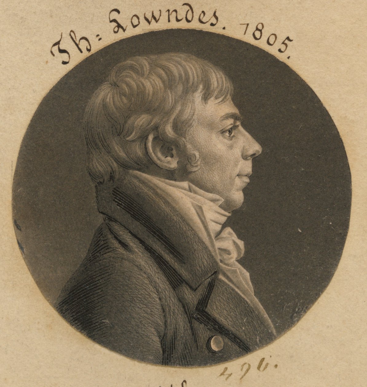 Thomas Lowndes autorstwa Charles Balthazar Julien Févret de Saint-Mémin