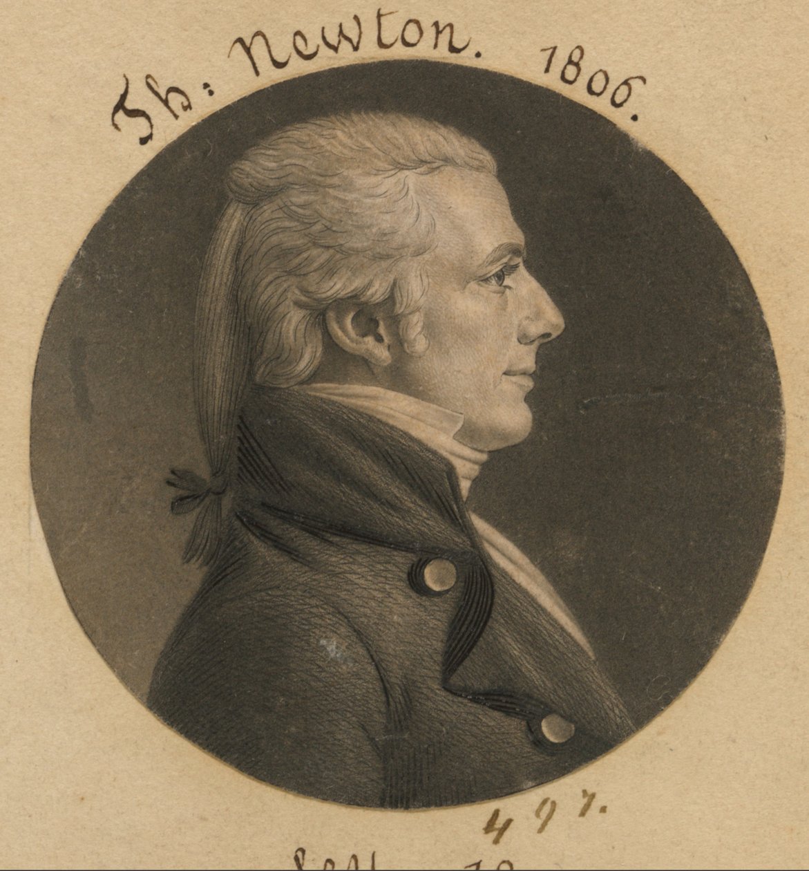 Thomas Newton, Jr. autorstwa Charles Balthazar Julien Févret de Saint-Mémin