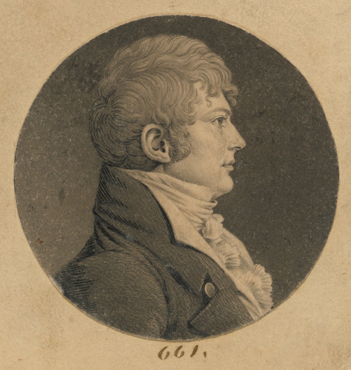 Niezidentyfikowany mężczyzna autorstwa Charles Balthazar Julien Févret de Saint-Mémin