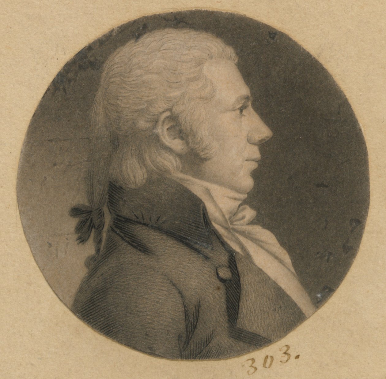 Niezidentyfikowany mężczyzna autorstwa Charles Balthazar Julien Févret de Saint-Mémin