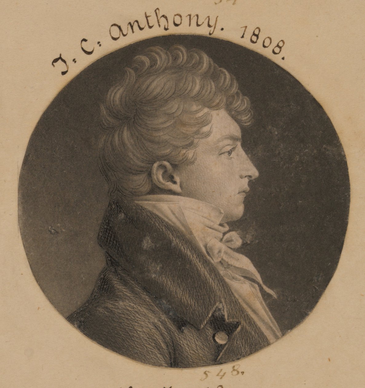 Niezidentyfikowany mężczyzna autorstwa Charles Balthazar Julien Févret de Saint-Mémin