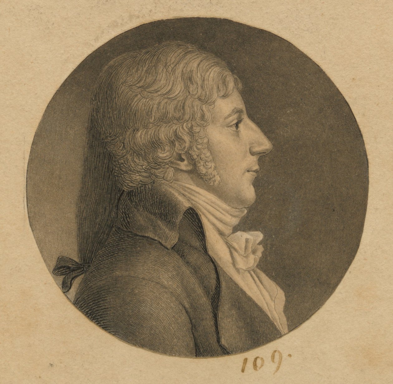 Niezidentyfikowany mężczyzna autorstwa Charles Balthazar Julien Févret de Saint-Mémin