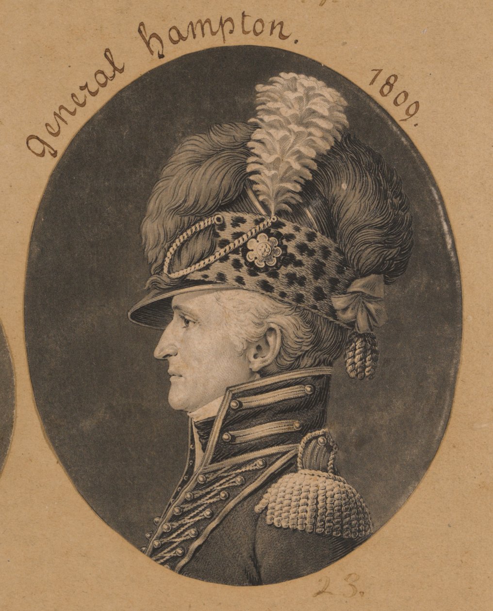 Wade Hampton autorstwa Charles Balthazar Julien Févret de Saint-Mémin