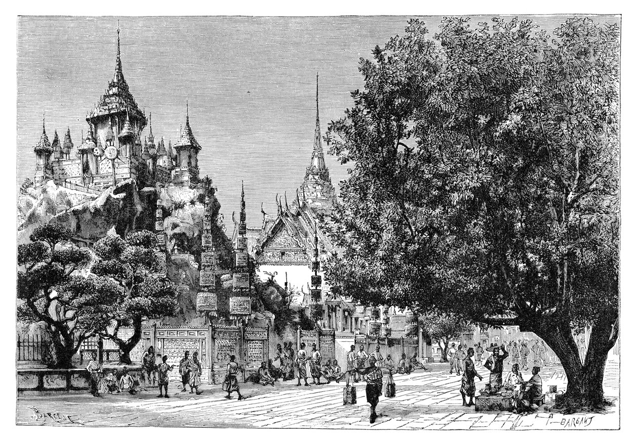 Ulica w Bangkoku w Tajlandii, 1895. autorstwa Charles Barbant