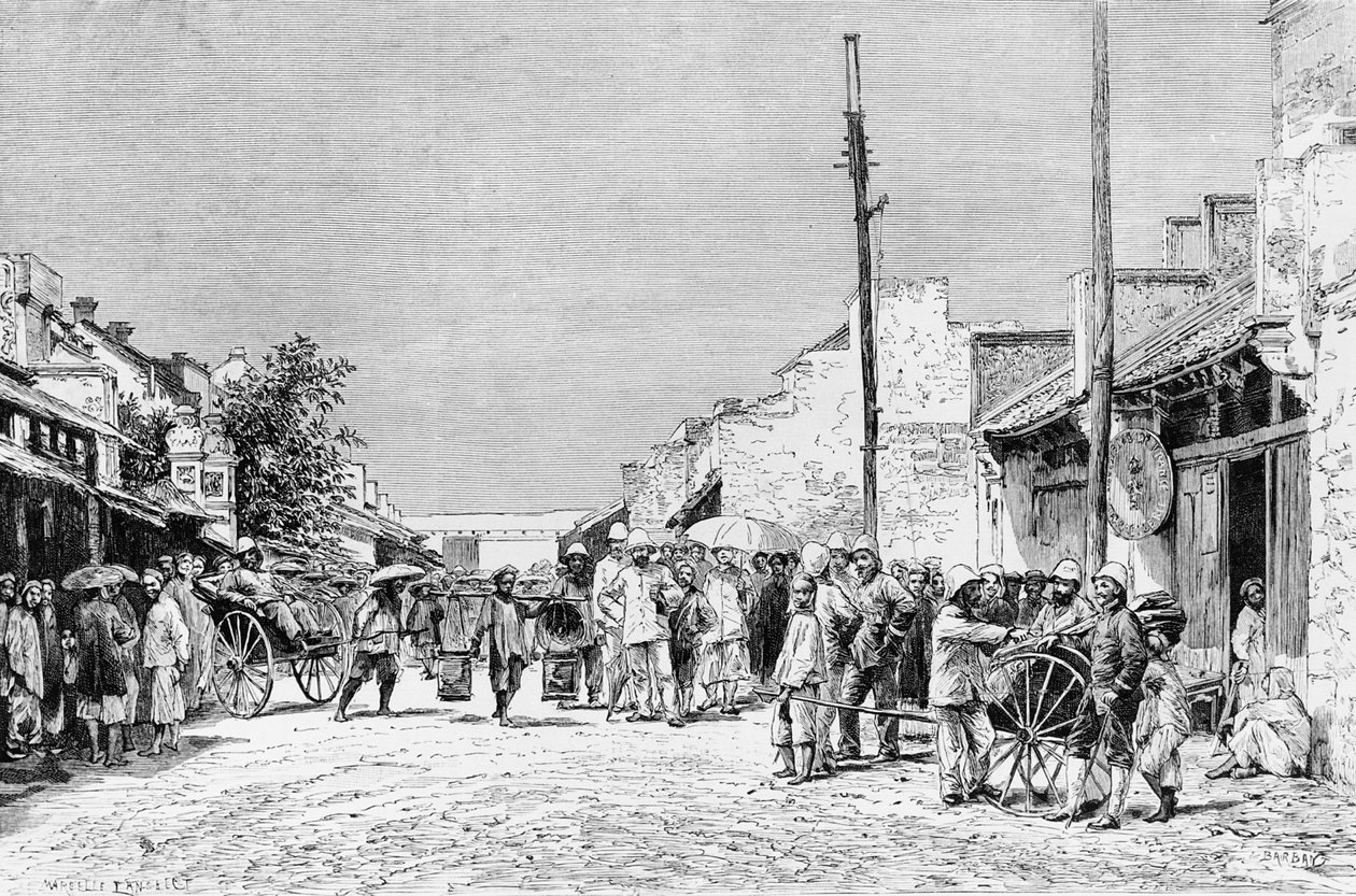 Rezydencja francuska w Hanoi, 1884 autorstwa Charles Barbant