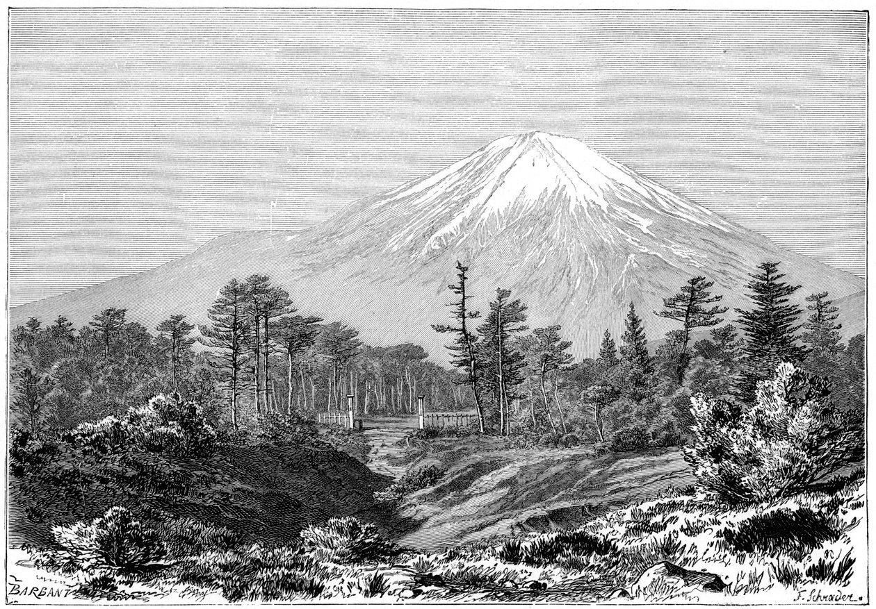 Góra Fuji, Japonia, 1895. autorstwa Charles Barbant