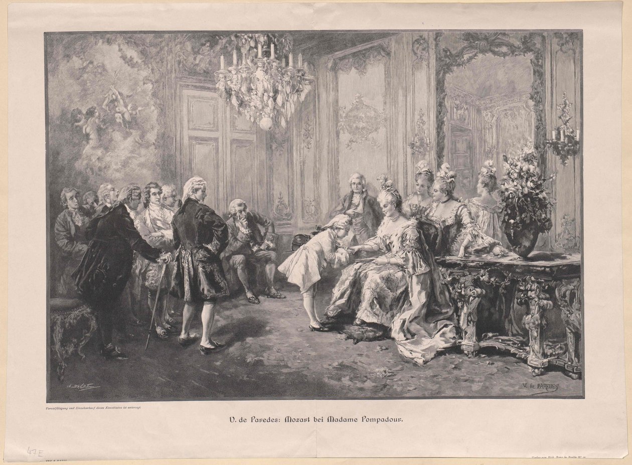 Mozart przed Madame Pompadour autorstwa Charles Baude