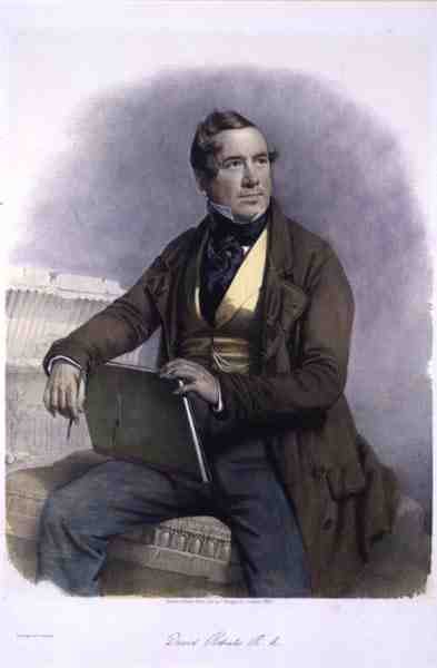 Portret Davida Robertsa RA (1776-1864) autorstwa Charles Baugniet