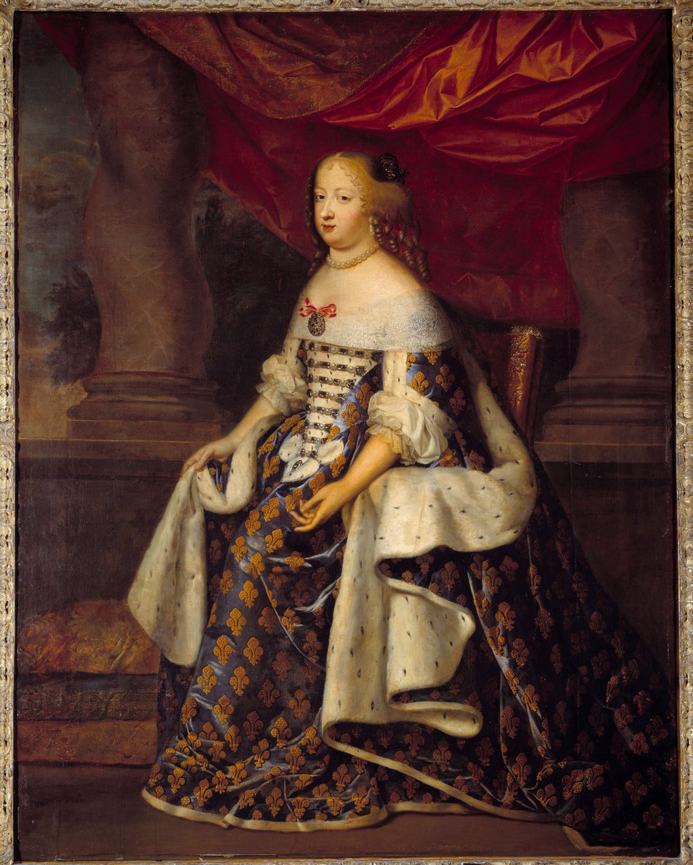 Portret Marii Teresy Austrii (1638-1683), królowej Francji Obraz Atelier Charlesa Beaubruna (1604-1692) XVII w. nd. 1,8 x 1,4 m² autorstwa Charles Beaubrun