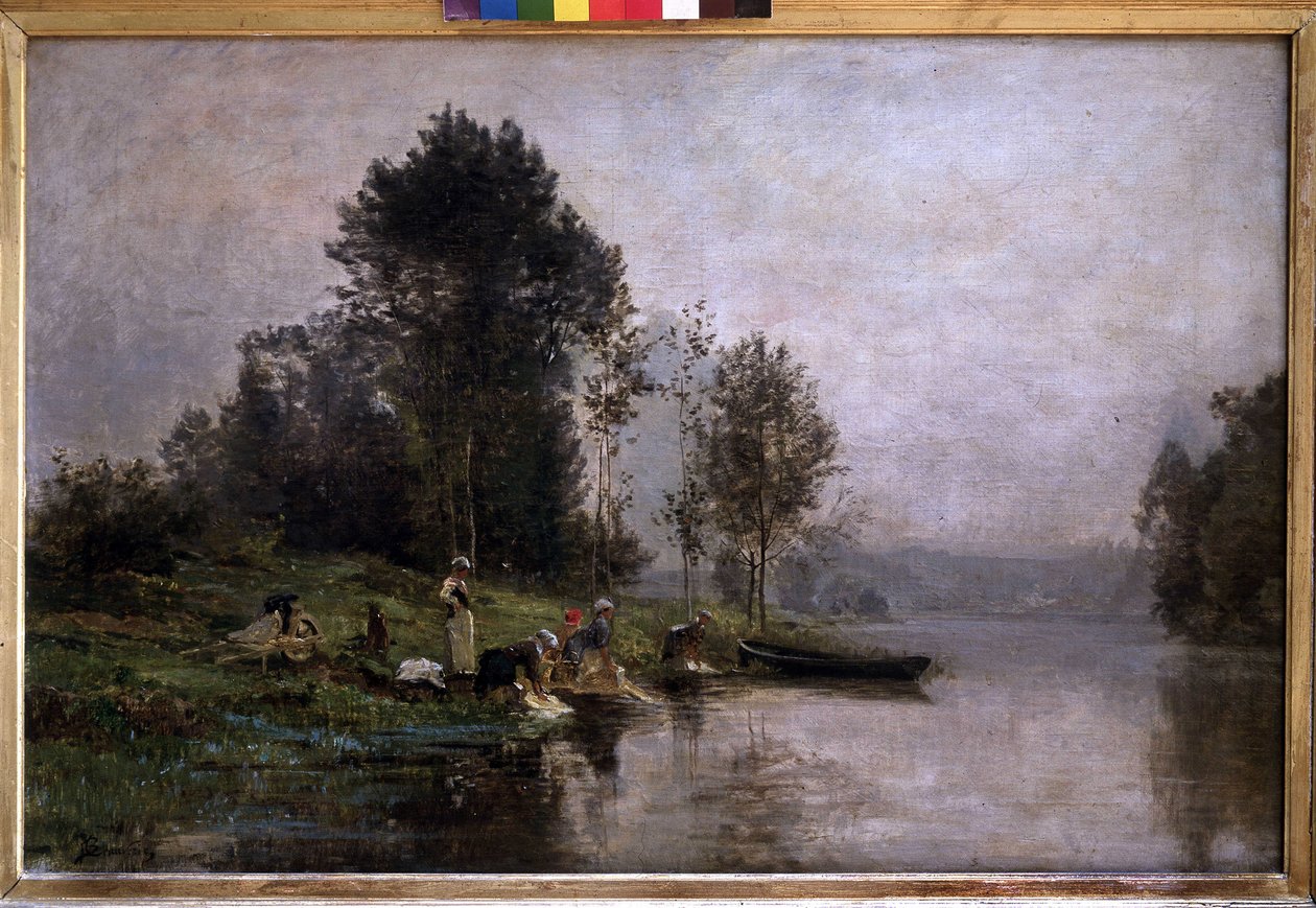 Mglisty poranek nad Oise. n.d (olej na płótnie) autorstwa Charles Beauverie