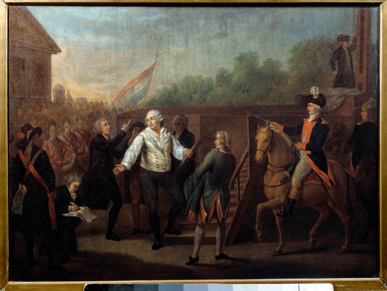 Ludwik XVI udał się na szafot 21 stycznia 1793 r. Malarstwo angielskie Karola Benazecha (1767 - 1794) autorstwa Charles Benazech