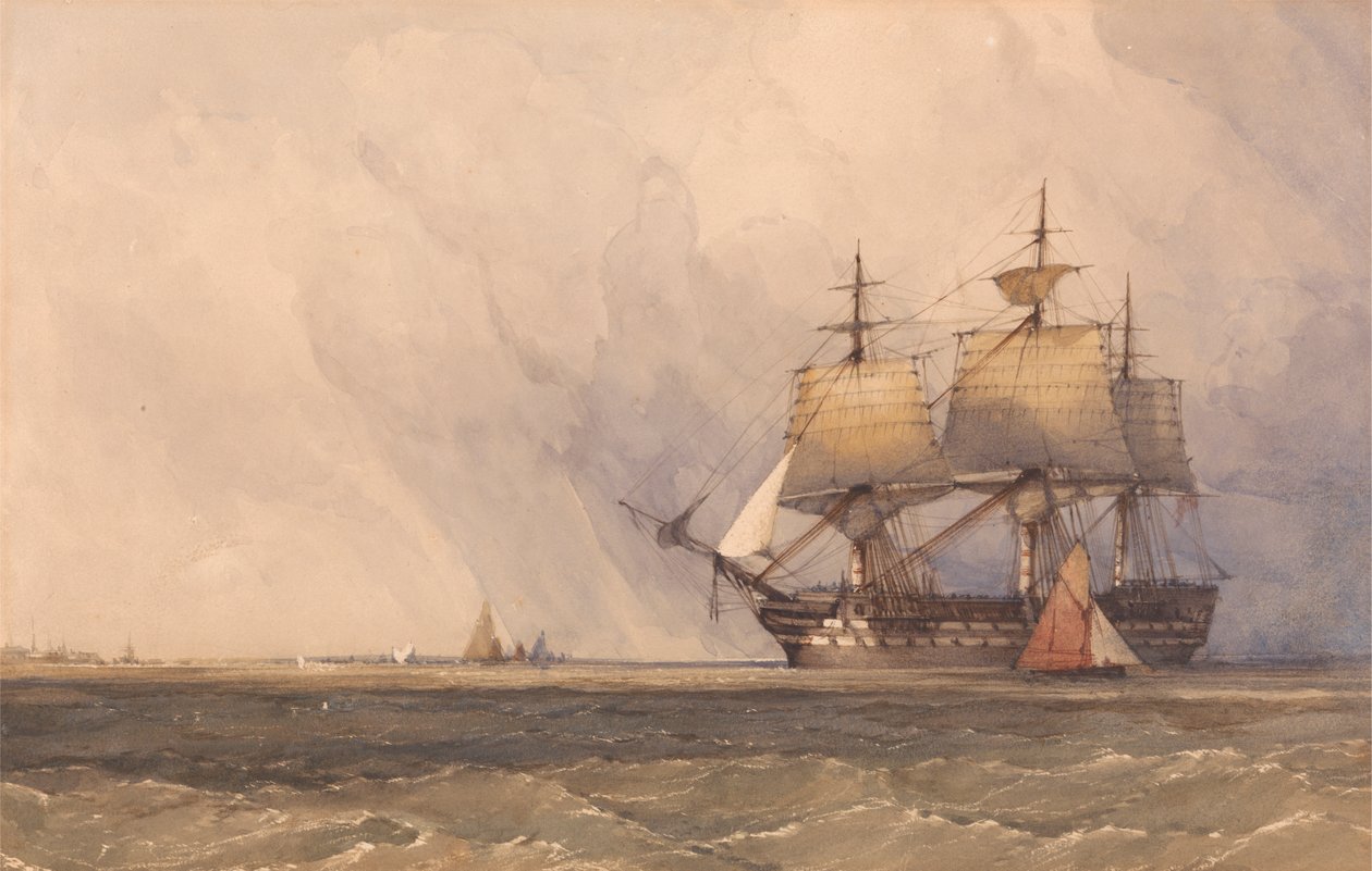 Scena wybrzeża z wysyłką autorstwa Charles Bentley