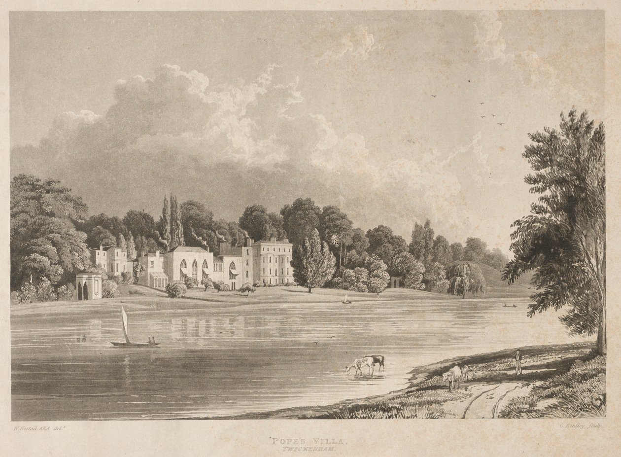 Willa Papieży, Twickenham, 1828. autorstwa Charles Bentley