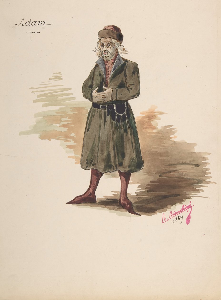Projekt kostiumu dla Adama, 1889. autorstwa Charles Bianchini