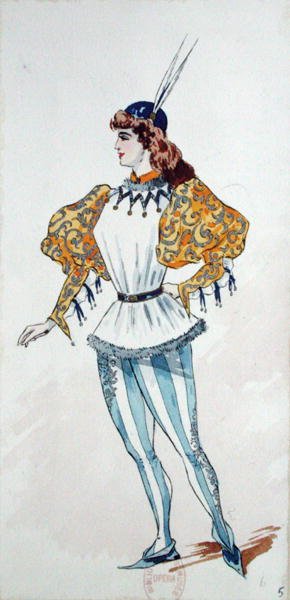 Kostiumy do prawykonania „Otella” Giuseppe Verdiego (1831-1901) w 1894 roku w Operze Paryskiej autorstwa Charles Bianchini