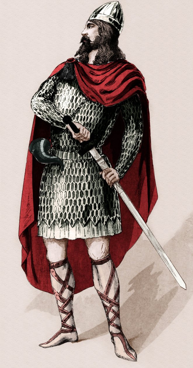 Francuski rycerz Roland de Roncevaux (druk) autorstwa Charles Bianchini