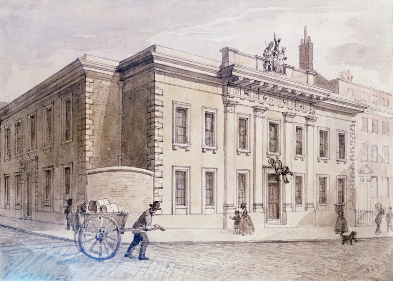 Nowa sala płatnerzy i piecyków, 1850 (pióro i atrament i toaleta na papierze) autorstwa Charles Bigot