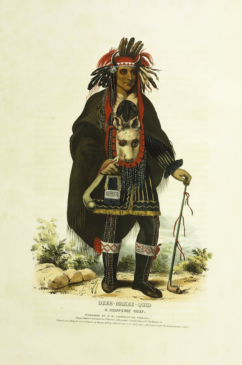 Okee-Makee-Quid, szef Chippeway autorstwa Charles Bird (after) King