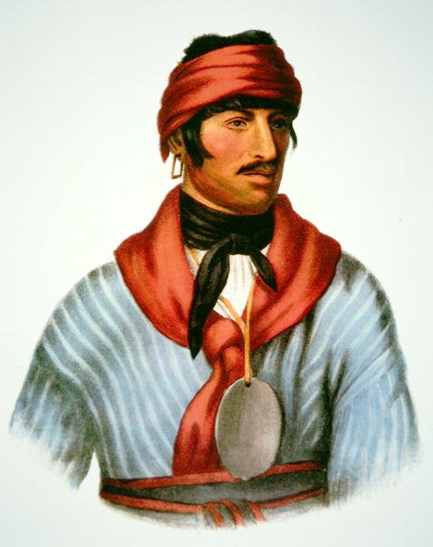 Selocta, wódz ludu Creek, z obrazu z 1825 r. (kolor lito) autorstwa Charles Bird (after) King
