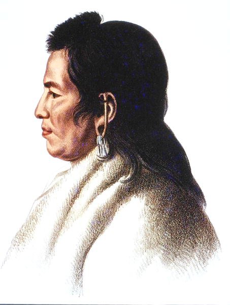 Shahaka (Wielki Biały) wódz ludu Mandan (kolor lito) autorstwa Charles Bird (after) King