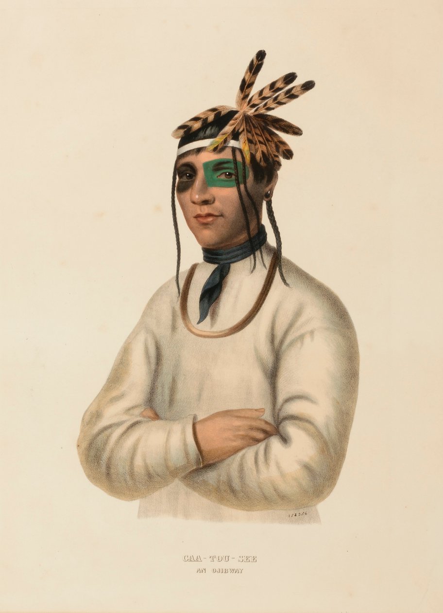 CAA-TOU-SEE. AN OJIBWAY., z Historii plemion indiańskich Ameryki Północnej autorstwa Charles Bird King