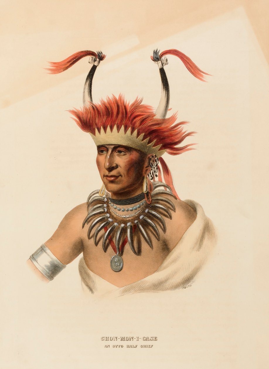 CHON-MON-I-CASE. AN OTTO HALF CHIEF, z Historii plemion indiańskich Ameryki Północnej autorstwa Charles Bird King