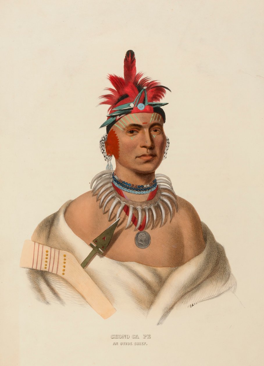 CHONO CA PE. AN OTTOE CHIEF., z Historii plemion indiańskich Ameryki Północnej autorstwa Charles Bird King