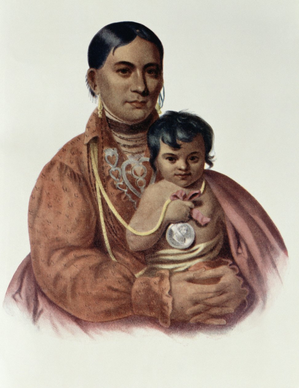 Do-Hon-Go, kobieta Osage, ilustracja z „The Indian Tribes of North America, Vol.1”, Thomasa L. McKenneya i Jamesa Halla, wyd. przez Johna Granta autorstwa Charles Bird King