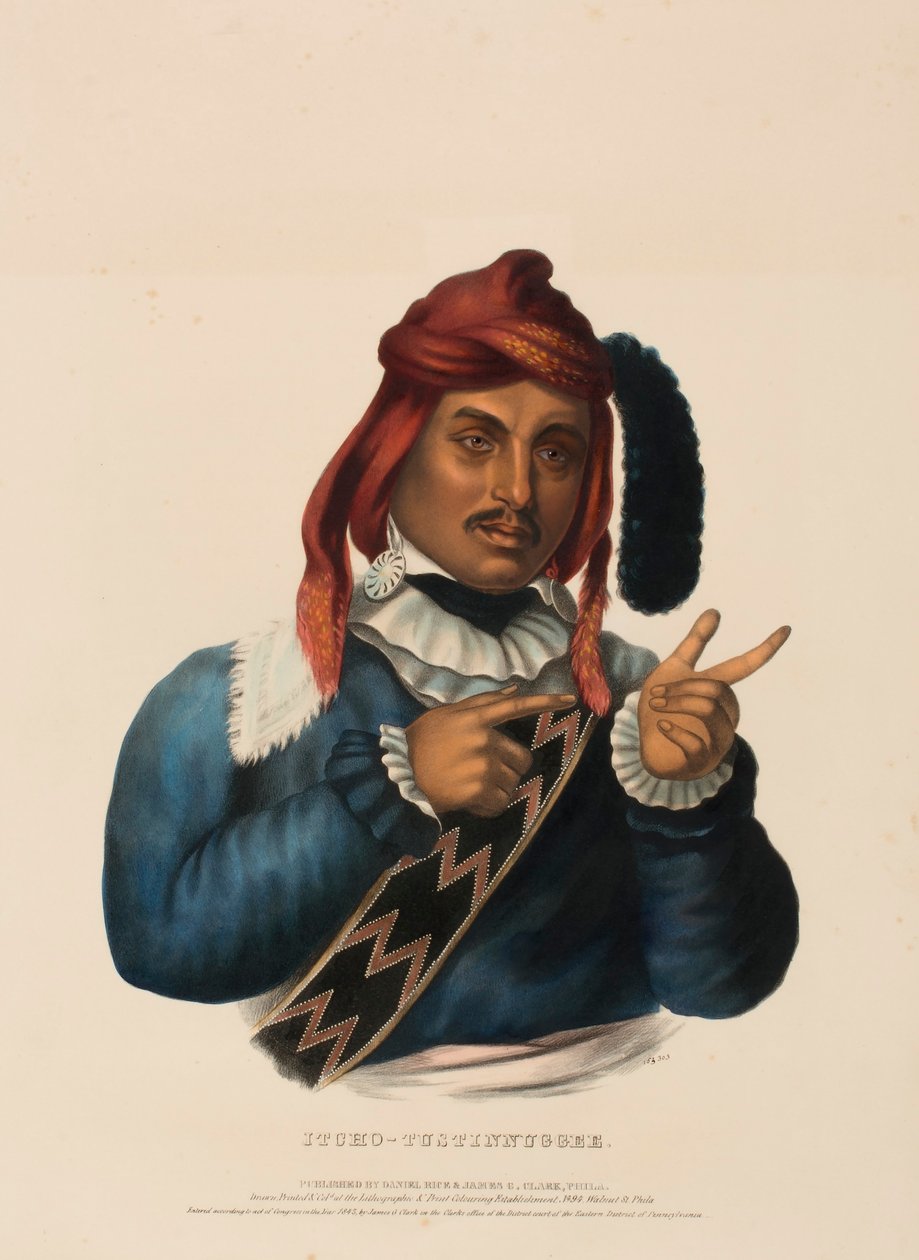 ITCHO-TUSTINNUGGEE, z Historii plemion indiańskich Ameryki Północnej autorstwa Charles Bird King