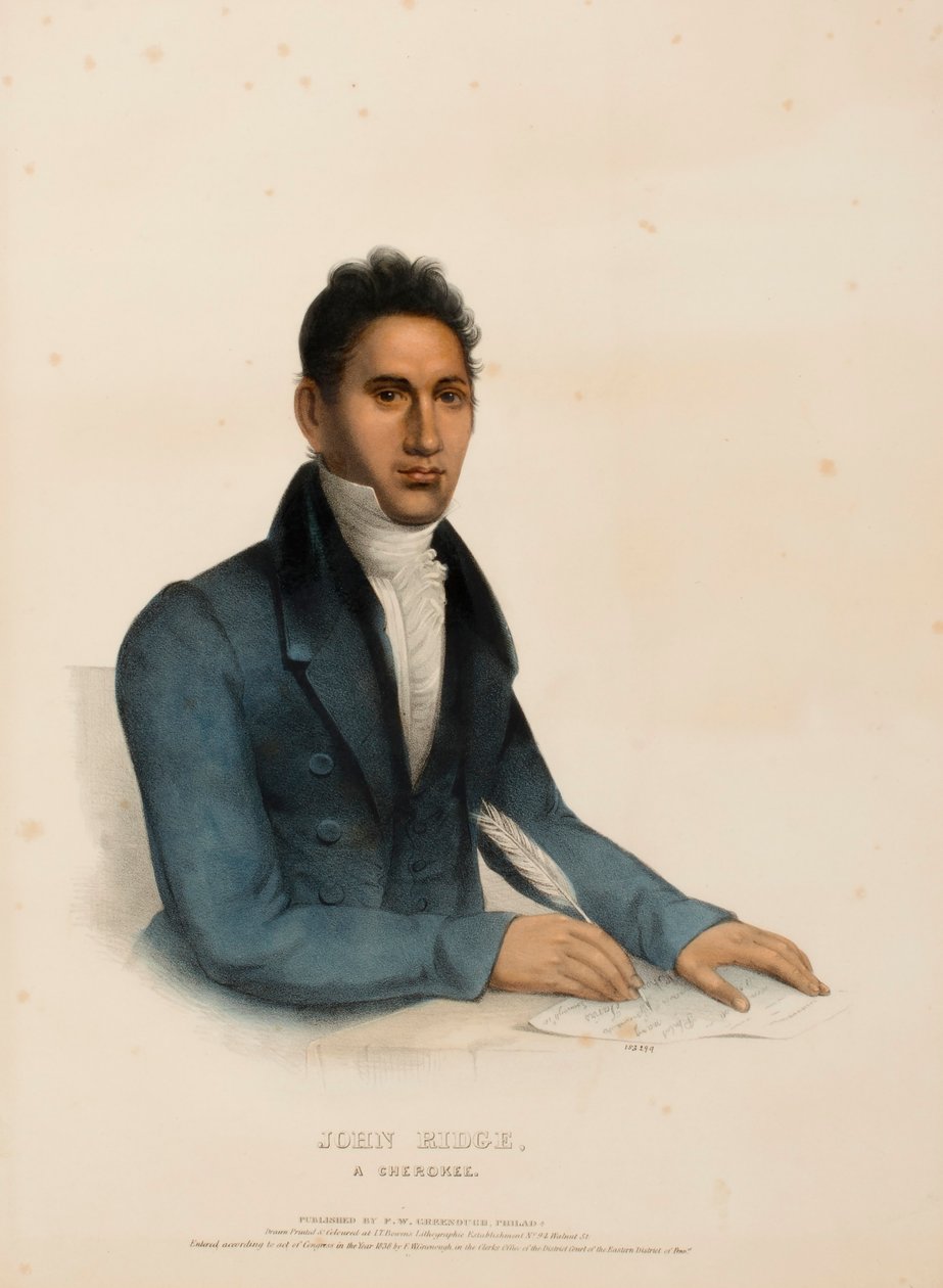 JOHN RIDGE, A CHEROKEE., z Historii plemion indiańskich Ameryki Północnej autorstwa Charles Bird King