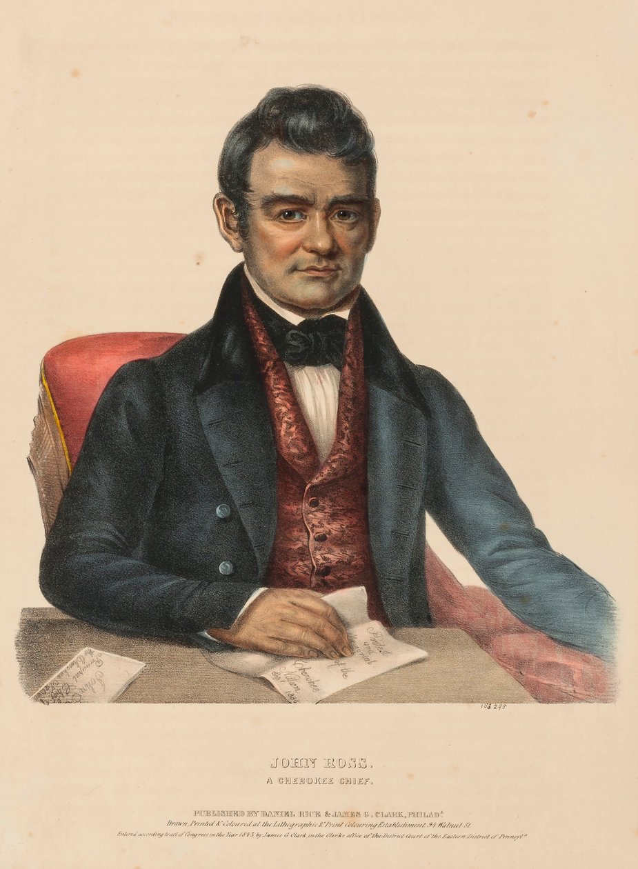 JOHN ROSS. A CHEROKEE CHIEF., z Historii plemion indiańskich Ameryki Północnej autorstwa Charles Bird King