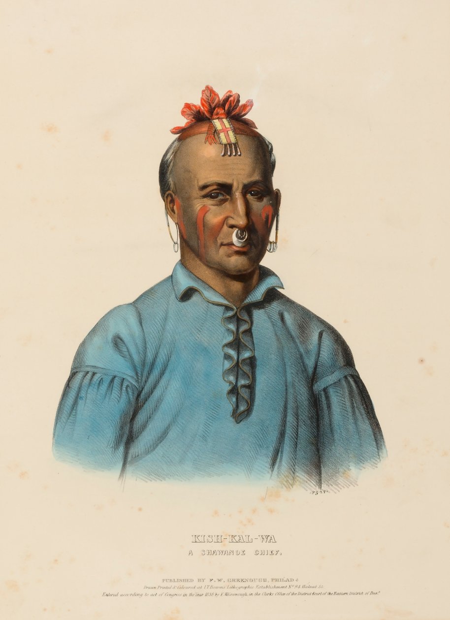 KISH-KAL-WA. A SHAWANOE CHIEF., z Historii plemion indiańskich Ameryki Północnej autorstwa Charles Bird King