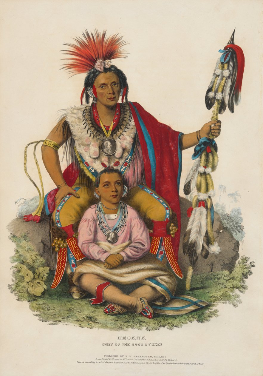 Keokuk – wódz plemion Sac i Fox autorstwa Charles Bird King