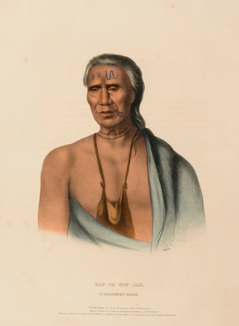 LAP-PA-WIN-SOE. A DELAWARE CHIEF., z Historii plemion indiańskich Ameryki Północnej autorstwa Charles Bird King