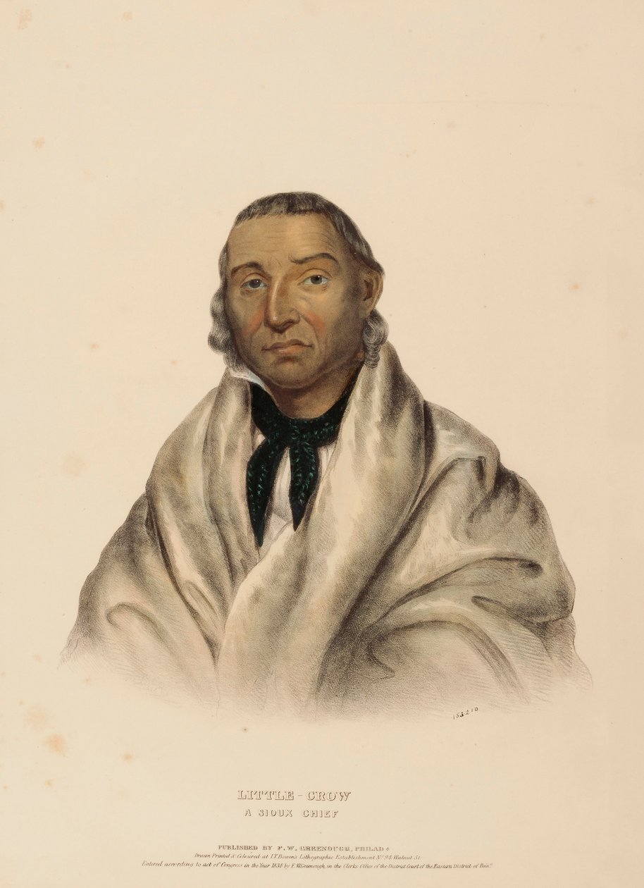 MAŁA KROWA. A SIOUX CHIEF, z Historii plemion indiańskich Ameryki Północnej autorstwa Charles Bird King