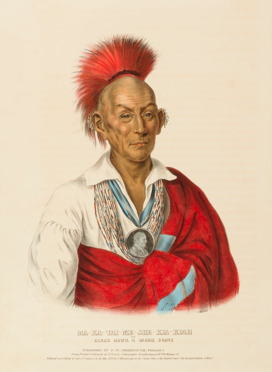 MA-KA-TAI-ME-SHE-KIA-KIAH, z Historii plemion indiańskich Ameryki Północnej autorstwa Charles Bird King