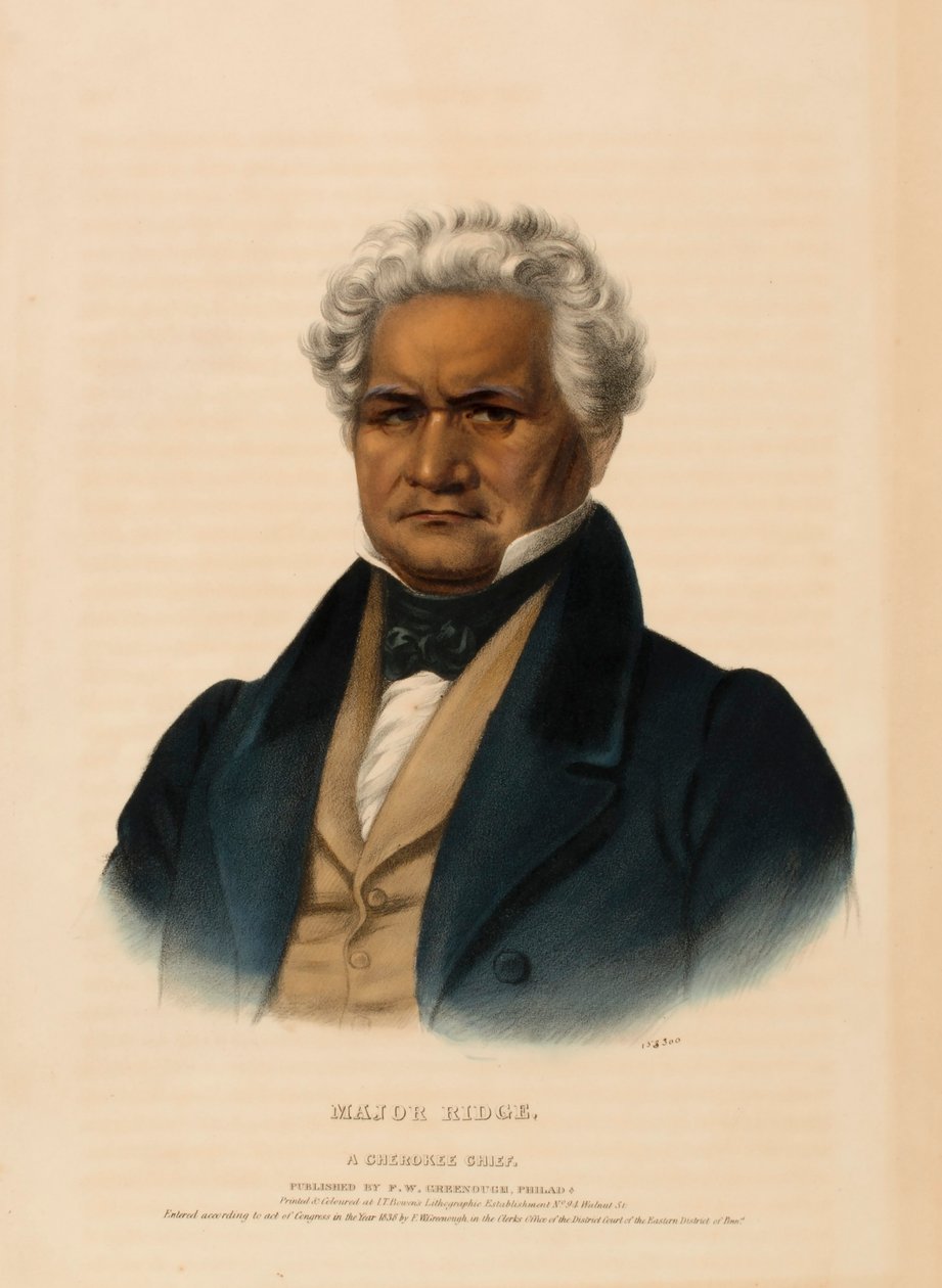 MAJOR RIDGE. A CHEROKEE CHIEF., z Historii plemion indiańskich Ameryki Północnej autorstwa Charles Bird King