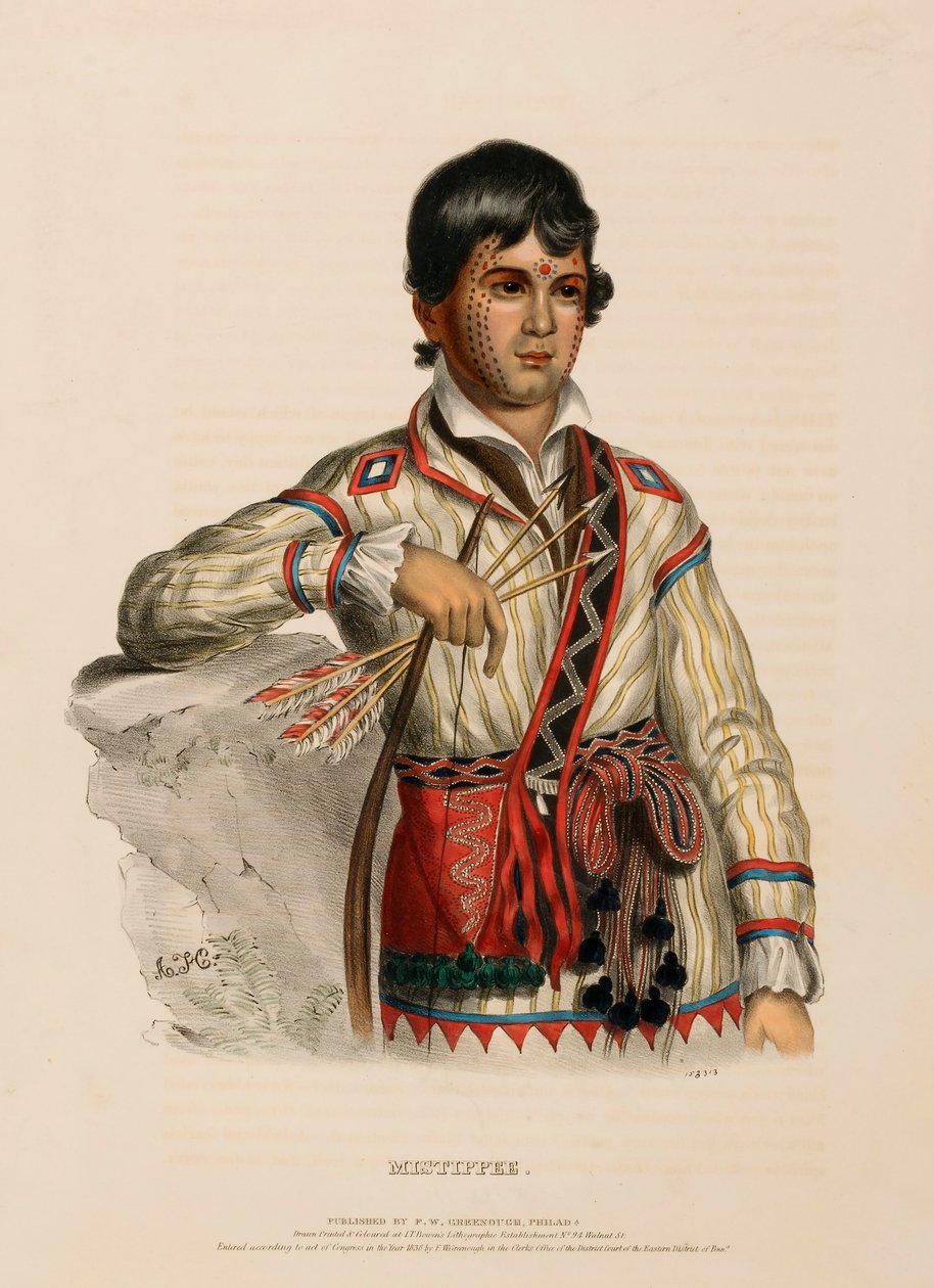 MISTIPPEE., z Historii plemion indiańskich Ameryki Północnej autorstwa Charles Bird King