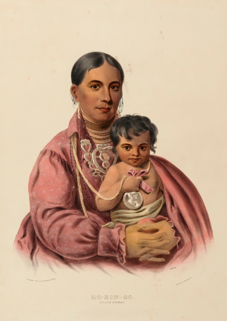 MO-HON-GO. OSAGE WOMAN., z Historii plemion indiańskich Ameryki Północnej autorstwa Charles Bird King