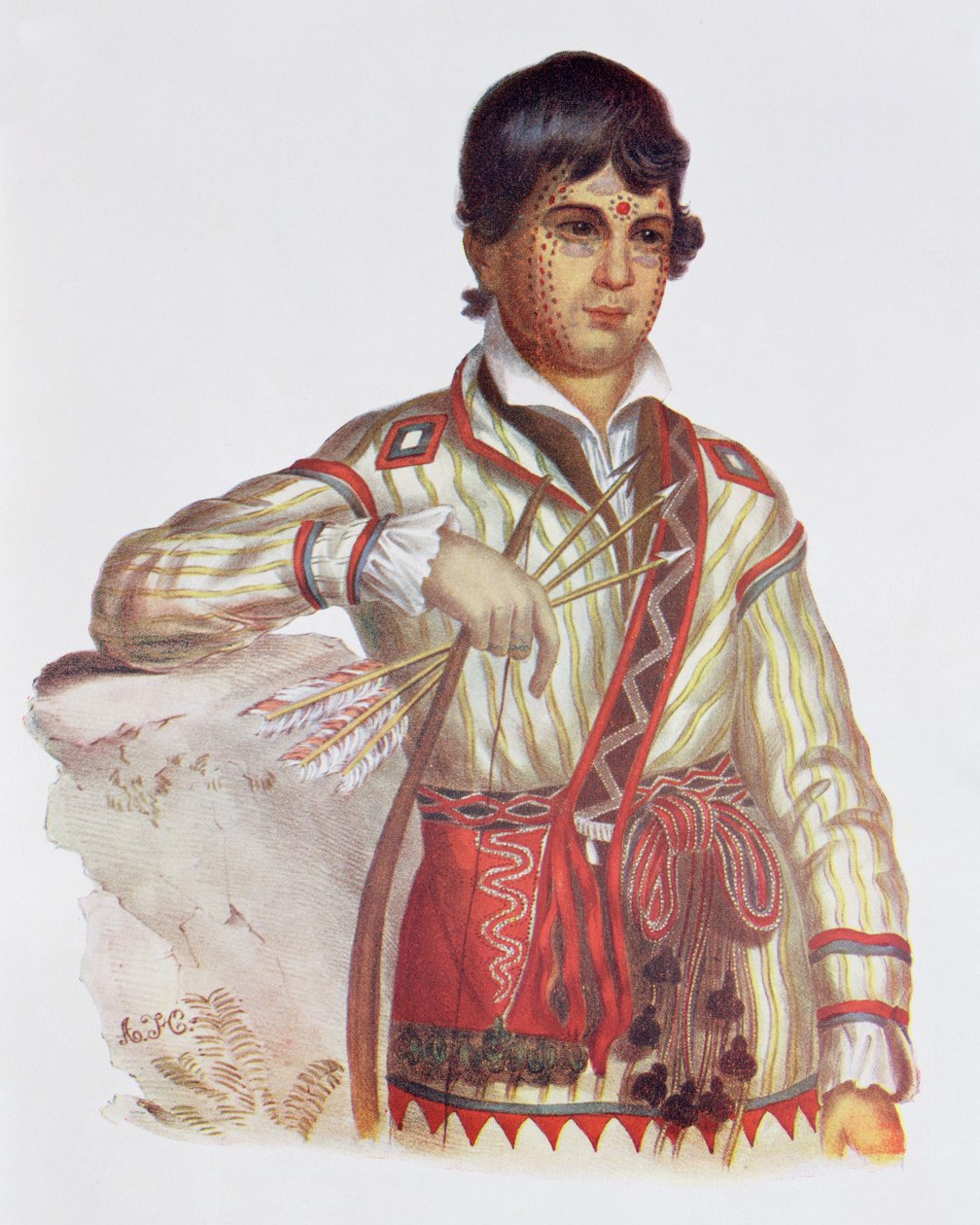 Mistipee, Son of Yoholo-Micco, ilustracja z „Indiańskich plemion Ameryki Północnej, tom 2”, Thomasa L. McKenneya i Jamesa Halla, wyd. John Grant (kolor lito) autorstwa Charles Bird King