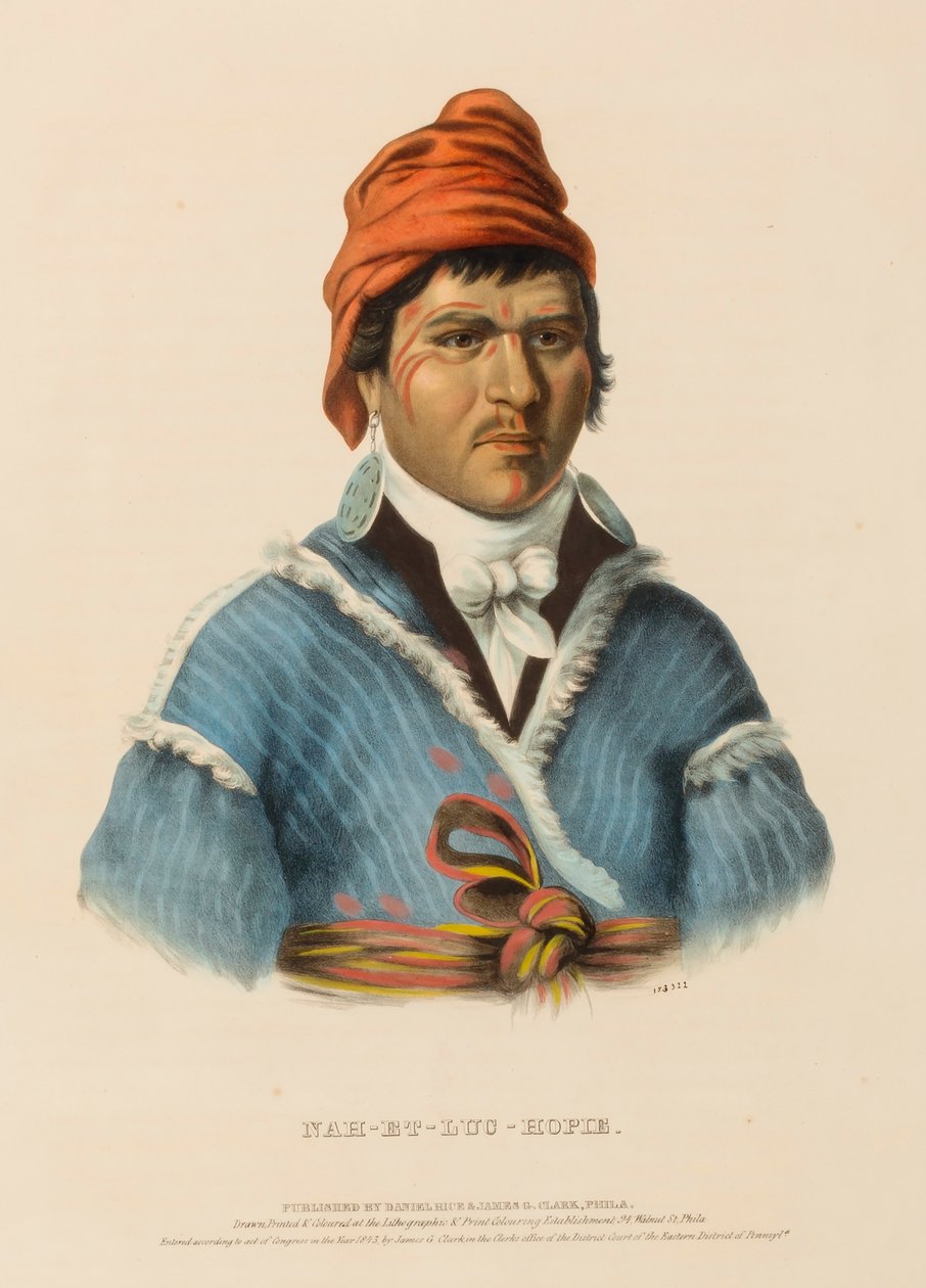 NAH-ET-LUC-HOPIE., z Historii plemion indiańskich Ameryki Północnej autorstwa Charles Bird King