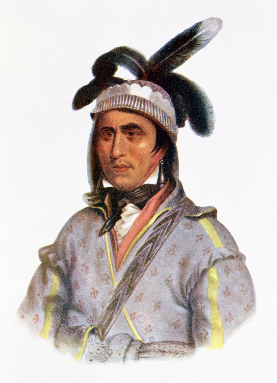 Opothle-Yoholo, wódz potoku, 1825, ilustracja z „Indiańskich plemion Ameryki Północnej, tom 2”, Thomasa L. McKenneya i Jamesa Halla, wyd. przez Johna Granta autorstwa Charles Bird King