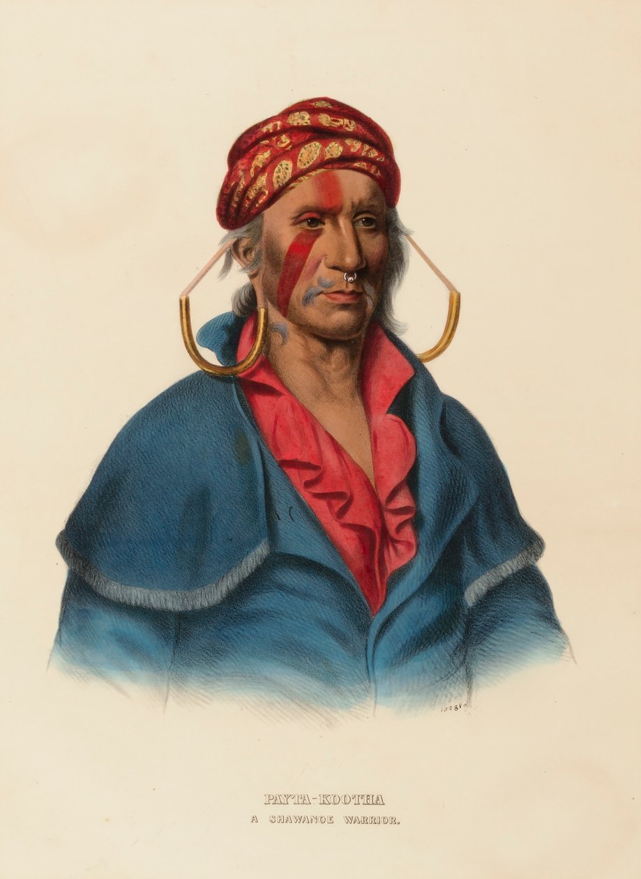 PAYTA-KOOTHA. A SHAWANOE WARRIOR., z Historii plemion indiańskich Ameryki Północnej autorstwa Charles Bird King
