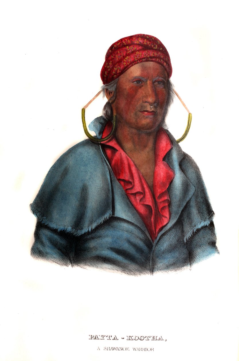 Paytakootha („Latające chmury”), wojownik Shawnee autorstwa Charles Bird King